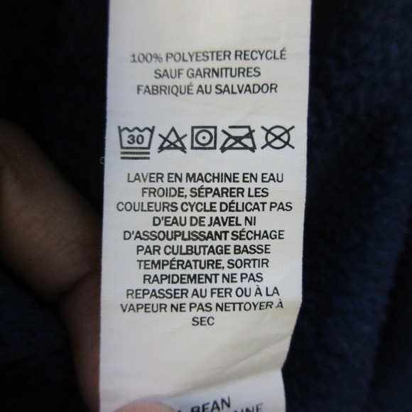 LL Bean Adults' Bean's Classic Fleece Pullover Unisex M XL Blue Snap Half 428 - Picture 5 of 16